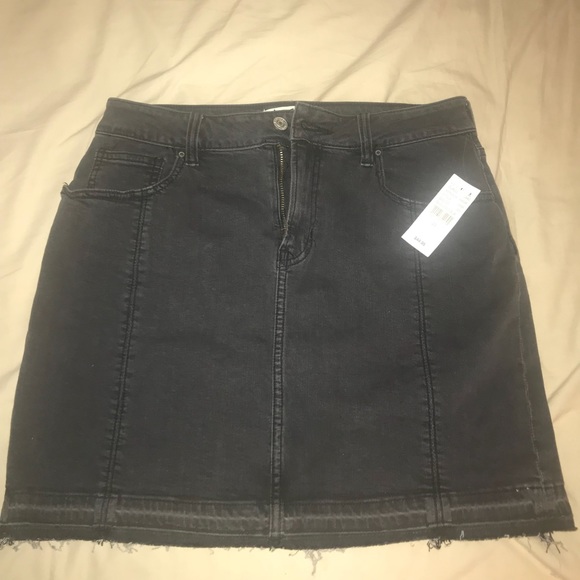 pacsun black denim skirt